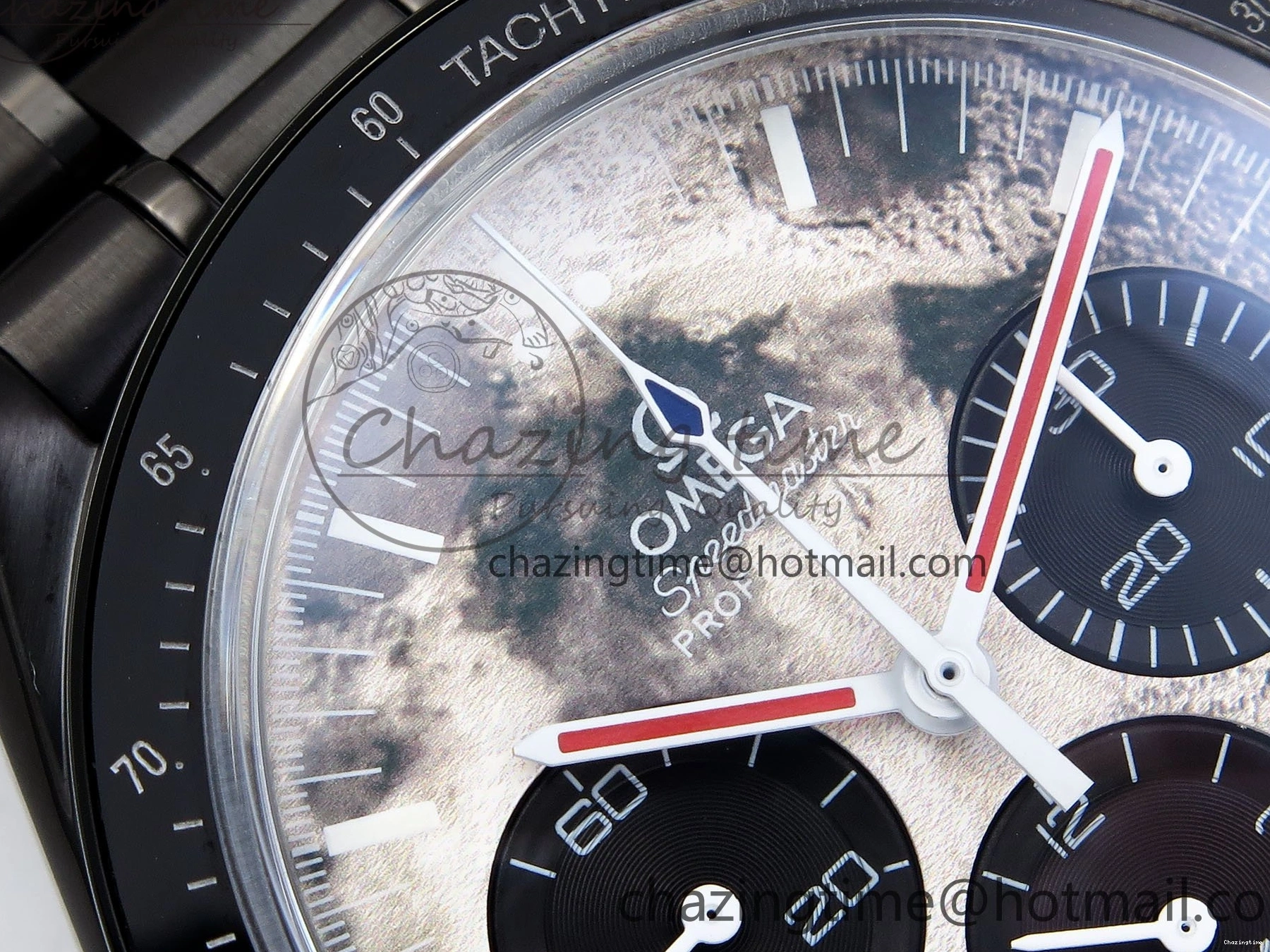 0515 Speedmaster Black Benom PVD Moon RMF Best Edition on PVD Bracelet Lemania HW WrinkleFree 7727